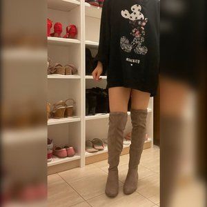 Lexi & Abbie - Grey Knee High Boots